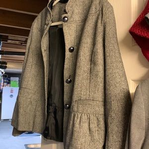 Womens short jacket heather gray.